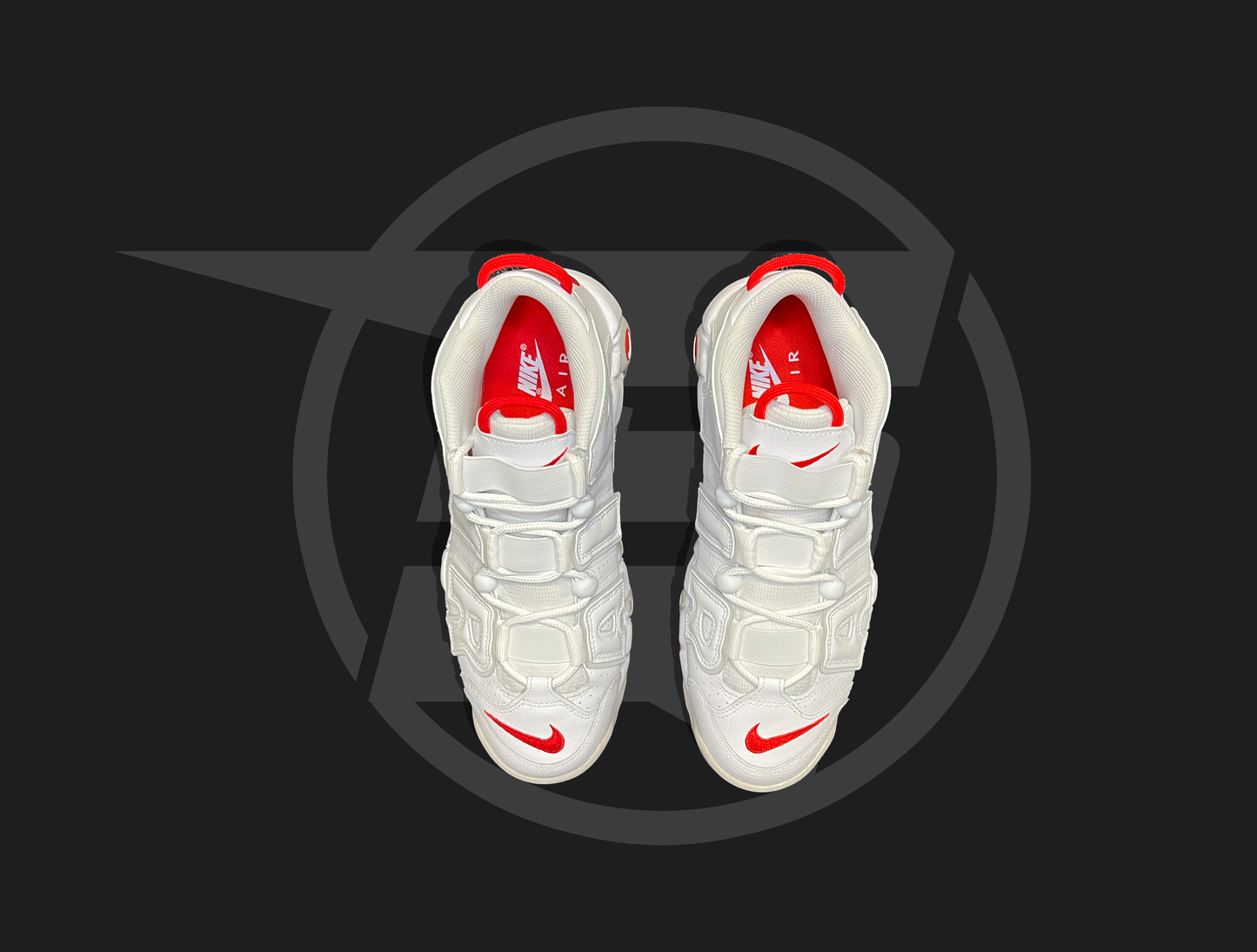 Nike Air More Uptempo 96 White Grey Fog University Red
