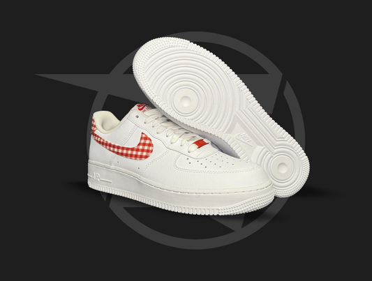 Nike Air Force 1 Low '07 Essential White Mystic Red Gingham (Women's)