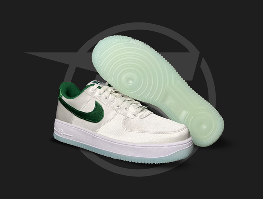 Nike Air Force 1 Satin White Pine Green