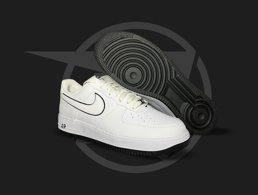 Nike Air Force 1 White Black Outline Swoosh