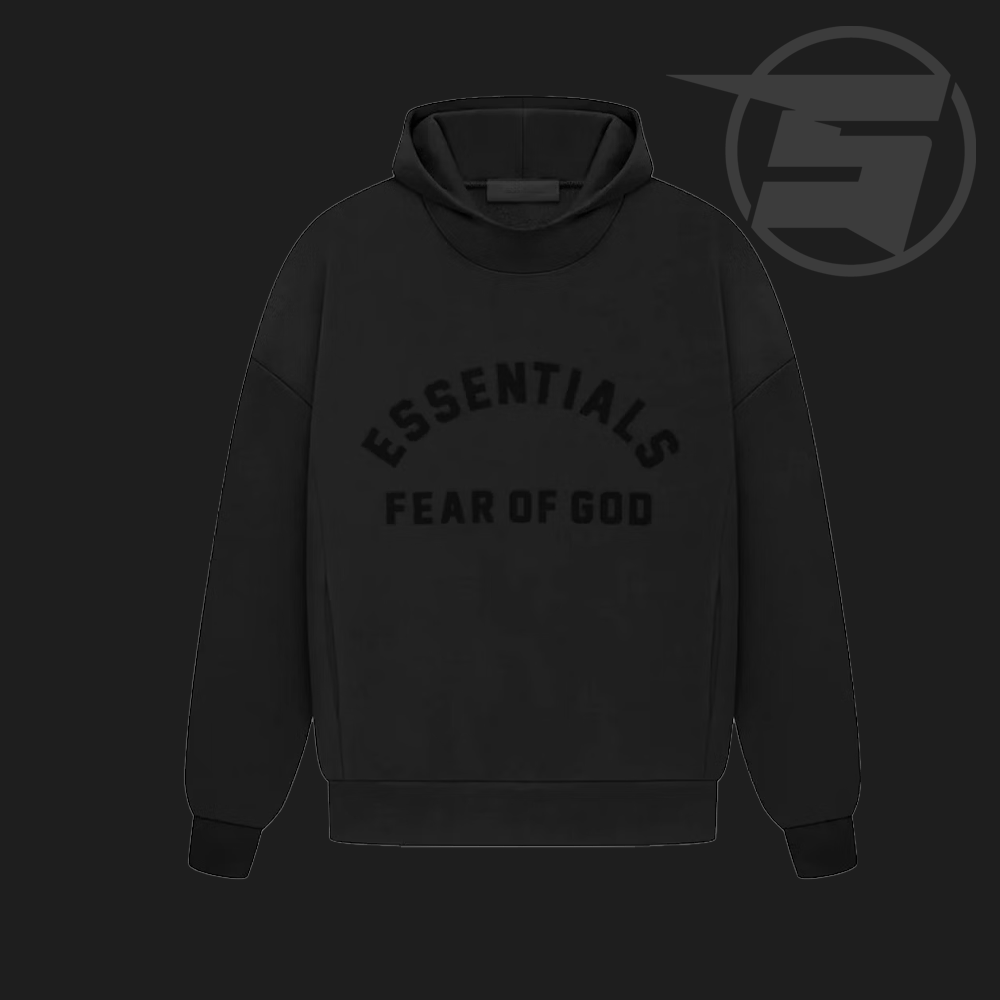 Fear of God Essentials Arch Logo Hoodie Jet Black