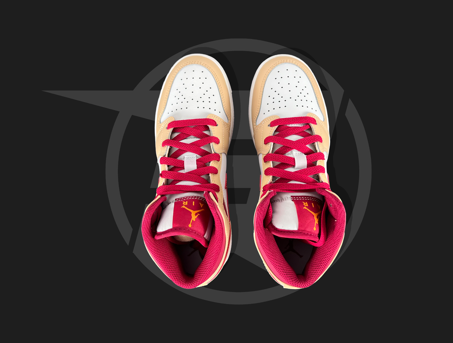 Jordan 1 Mid Light Curry Cardinal (GS)