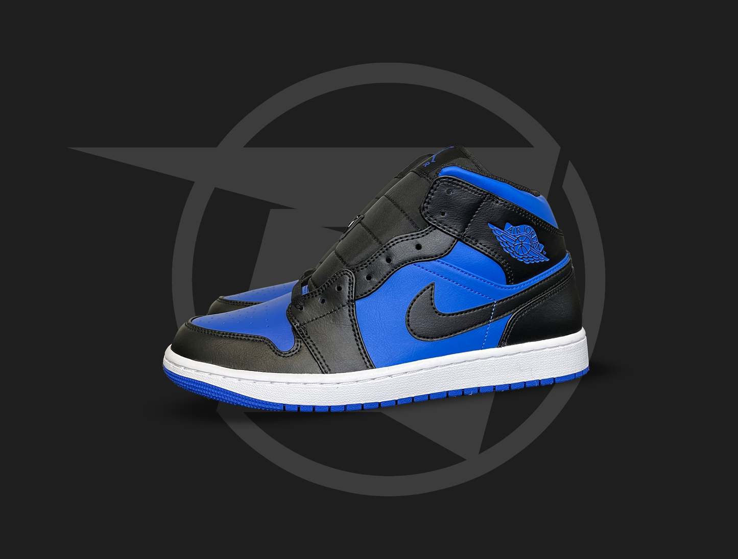 Jordan 1 Mid Black Royal Blue