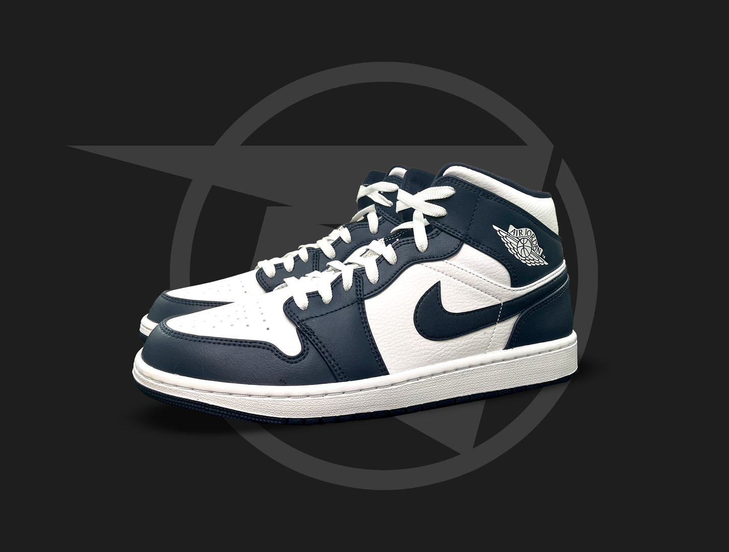Jordan 1 Mid White Metalic Gold Obsidian