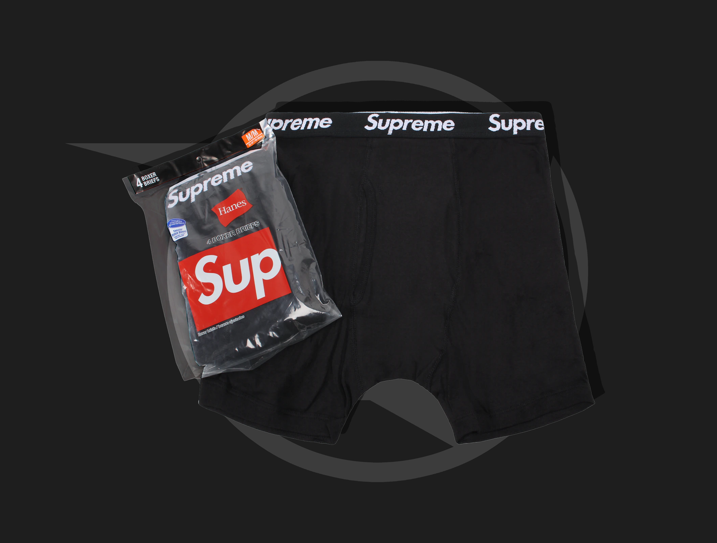 Supreme trenky čierne (Hanes Boxer Briefs)