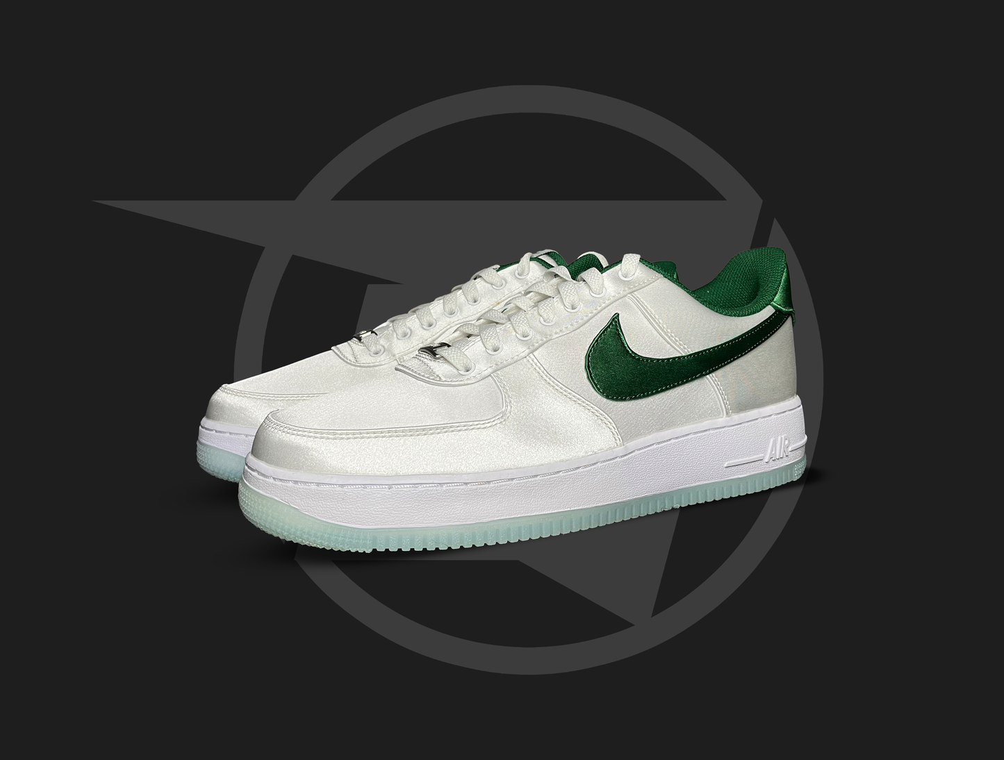 Nike Air Force 1 Satin White Pine Green