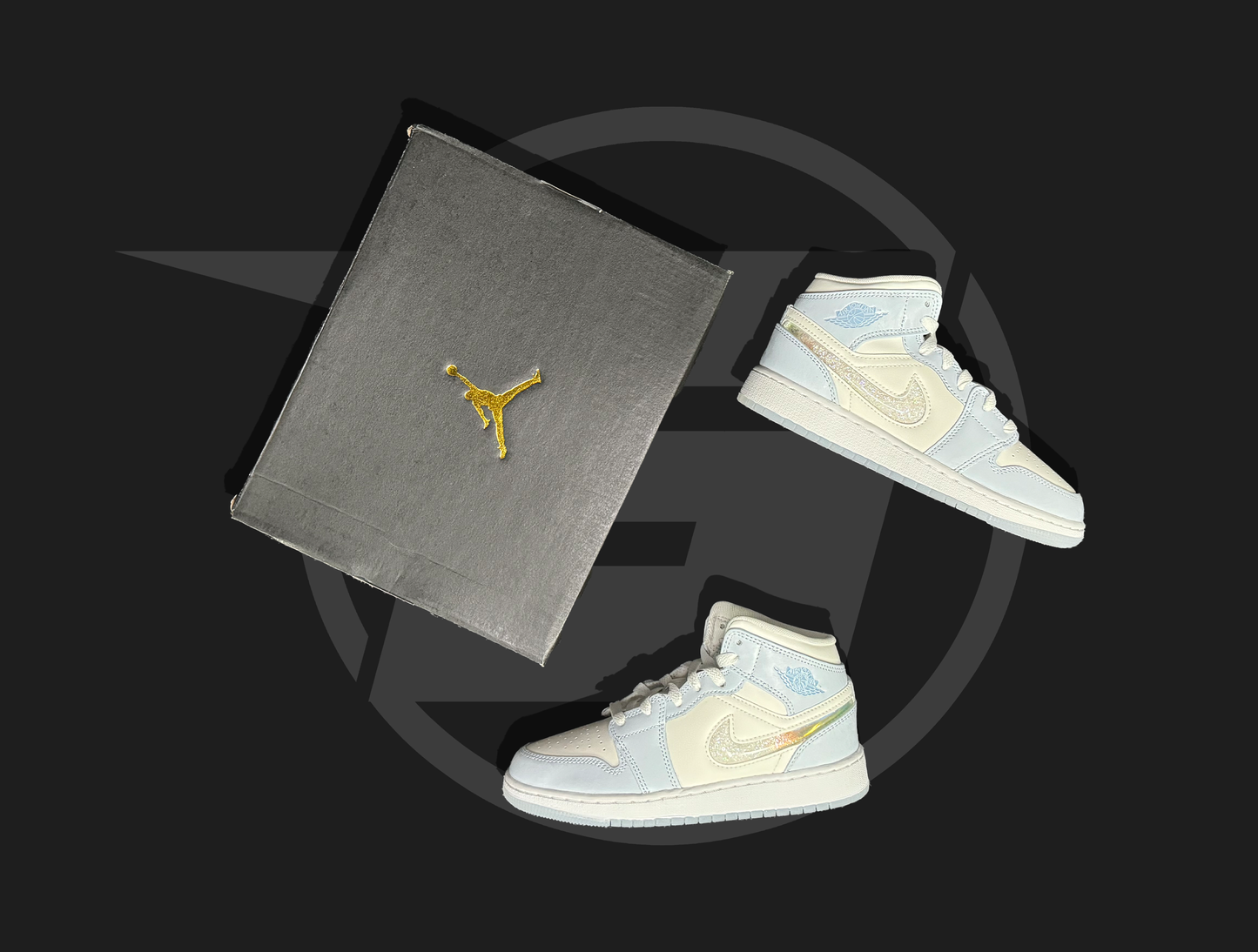 Jordan 1 Mid SE Glitter Swoosh (GS)