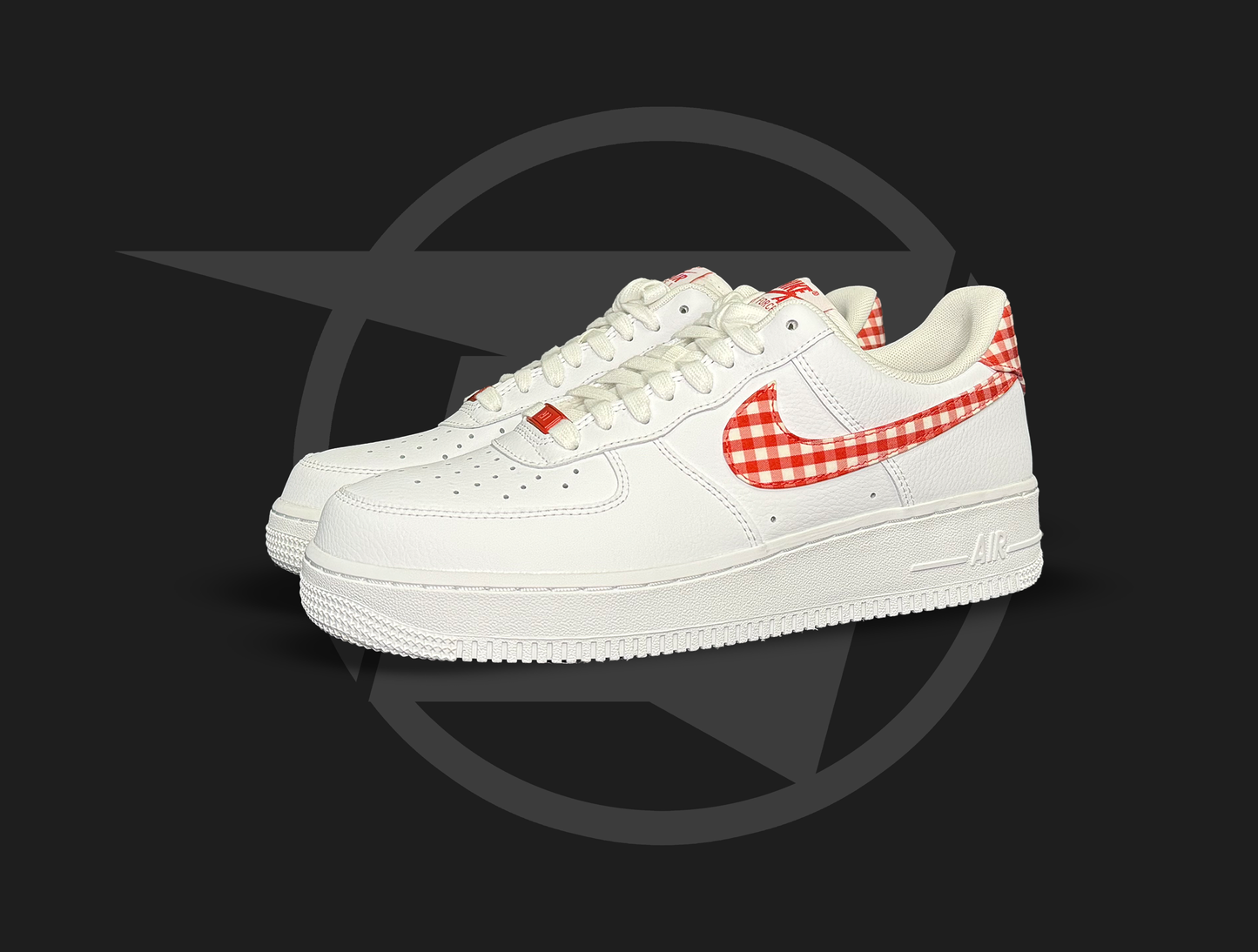 Nike Air Force 1 Low '07 Essential White Mystic Red Gingham (Women's)