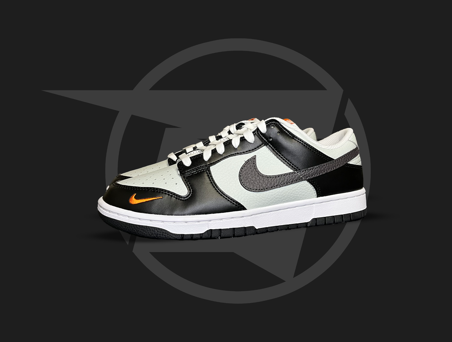 Nike Dunk Black Total Orange Mini Swoosh